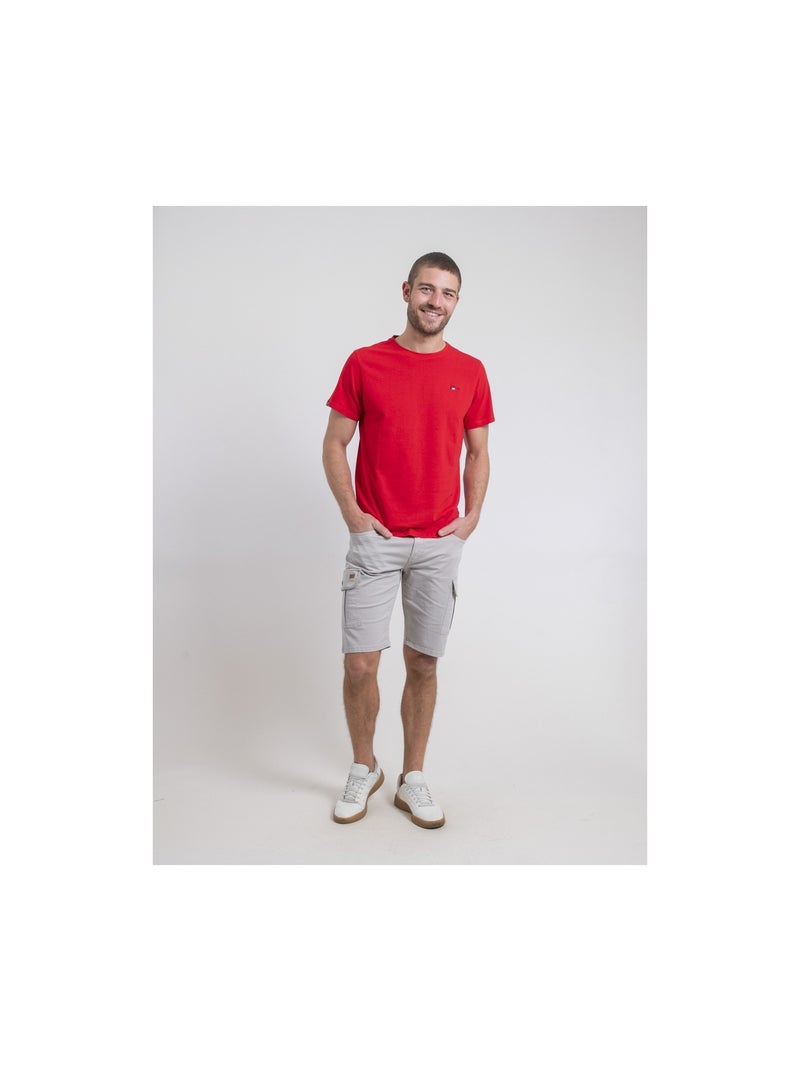 T-shirt manches courtes col rond pur coton NEROTEN Rouge - Kiabi