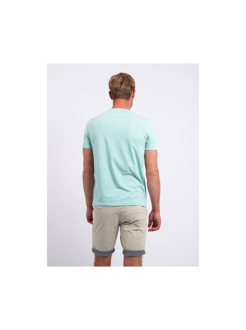 T-shirt manches courtes col rond pur coton NEROTEN Vert - Kiabi