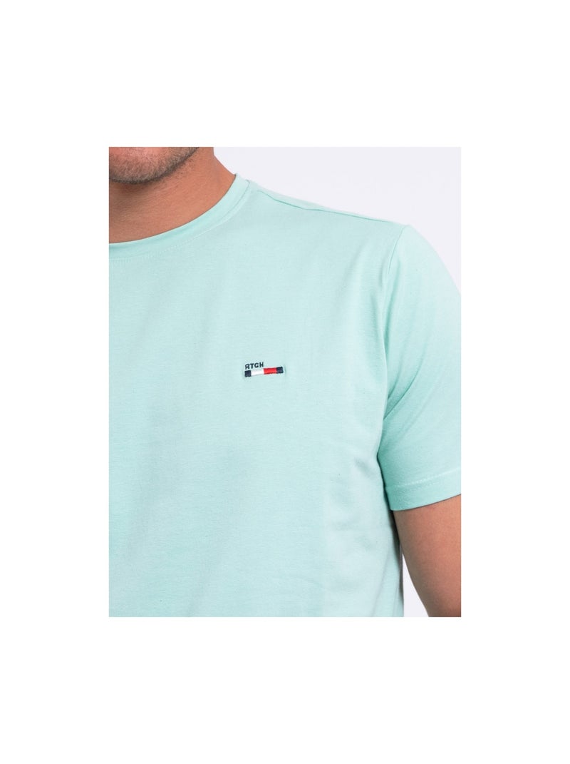 T-shirt manches courtes col rond pur coton NEROTEN Vert - Kiabi