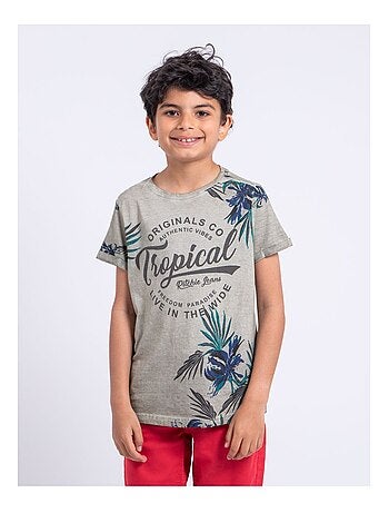 T-shirt manches courtes col rond pur coton NERWIK garçon