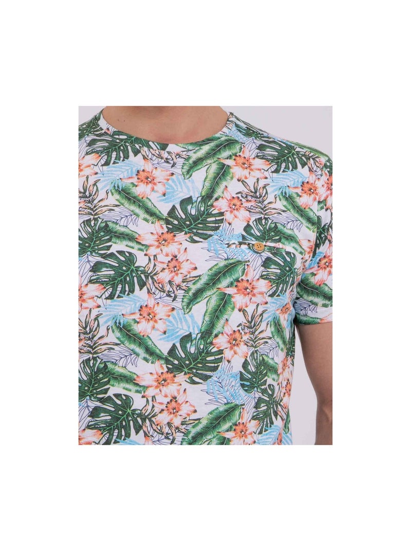 T-shirt manches courtes col rond pur coton NIBOLTA Blanc - Kiabi