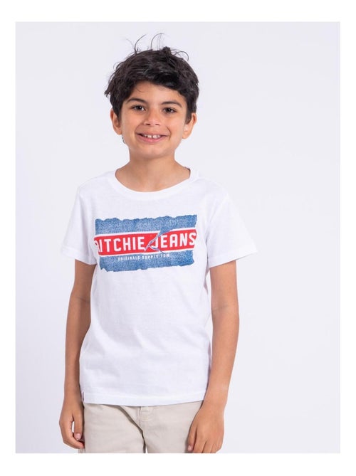 T-shirt manches courtes col rond pur coton NIPETER garçon - Kiabi
