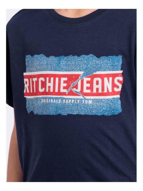 T-shirt manches courtes col rond pur coton NIPETER garçon - Kiabi