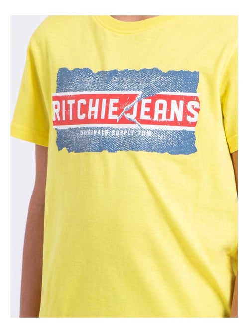 T-shirt manches courtes col rond pur coton NIPETER garçon - Kiabi