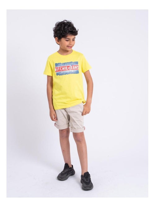 T-shirt manches courtes col rond pur coton NIPETER garçon - Kiabi