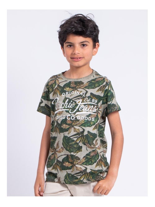 T-shirt manches courtes col rond pur coton NIRAMAX garçon - Kiabi