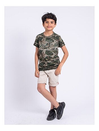 T-shirt manches courtes col rond pur coton NIRAMAX garçon