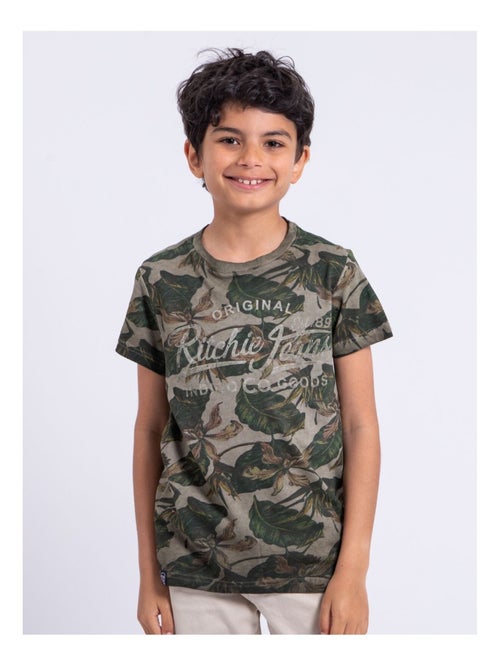 T-shirt manches courtes col rond pur coton NIRAMAX garçon - Kiabi