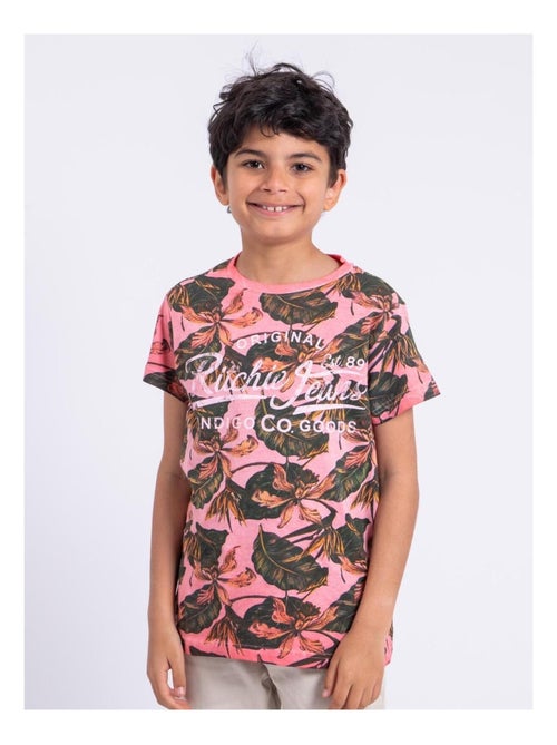 T-shirt manches courtes col rond pur coton NIRAMAX garçon - Kiabi