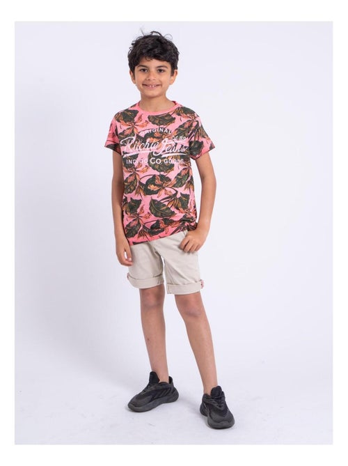 T-shirt manches courtes col rond pur coton NIRAMAX garçon - Kiabi