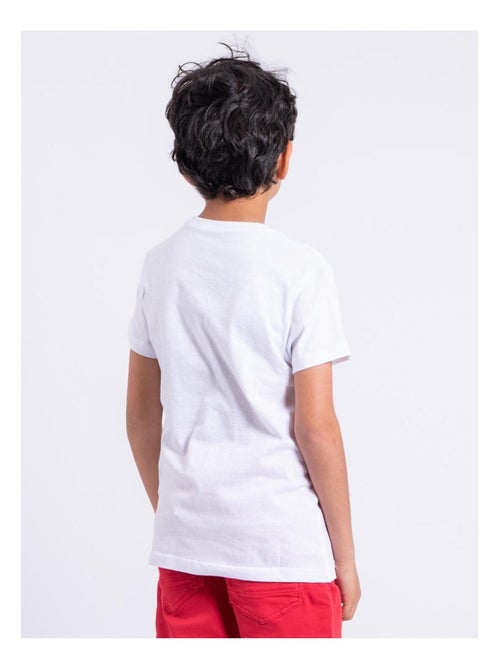 T-shirt manches courtes col rond pur coton NOBLAKE garçon - Kiabi