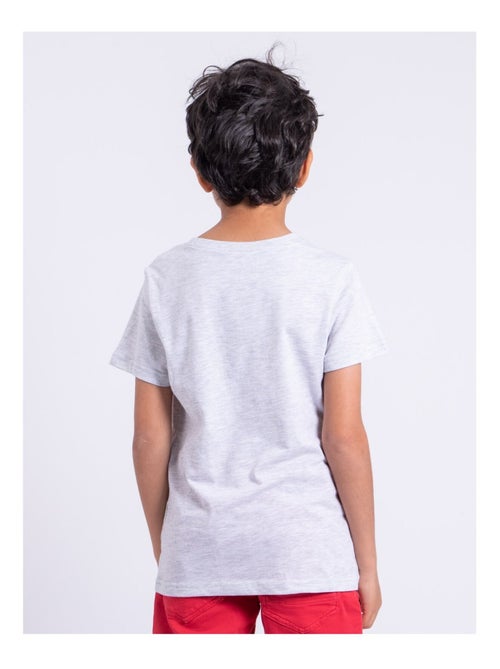 T-shirt manches courtes col rond pur coton NOBLAKE garçon - Kiabi