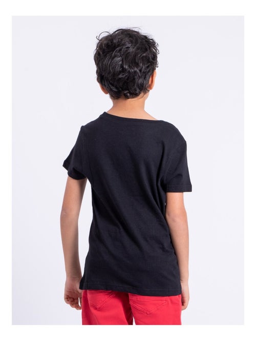 T-shirt manches courtes col rond pur coton NOBLAKE garçon - Kiabi