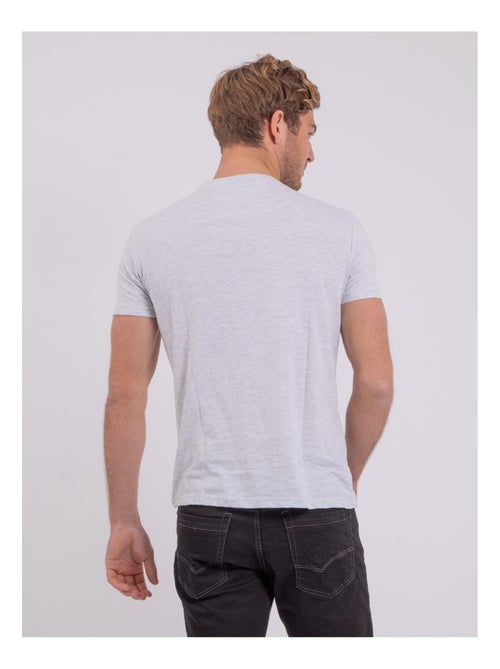 T-shirt manches courtes col rond pur coton NOBLAKE - Kiabi