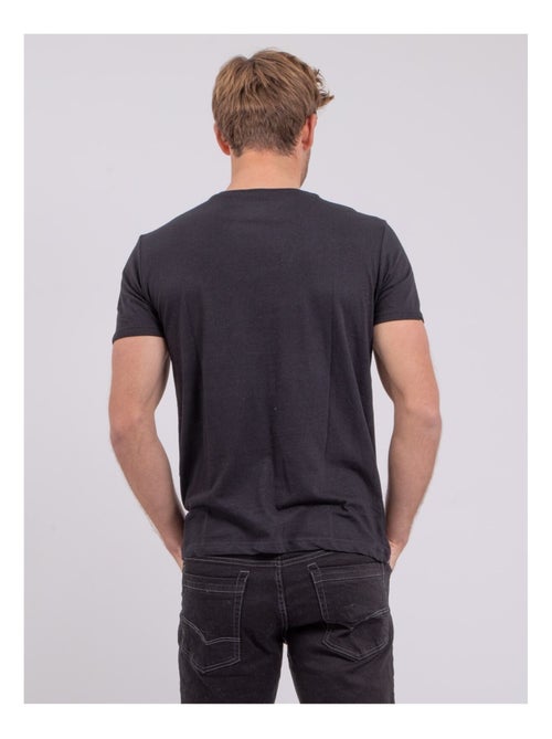 T-shirt manches courtes col rond pur coton NOBLAKE - Kiabi