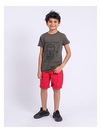 T-shirt manches courtes col rond pur coton NOCIRYL garçon