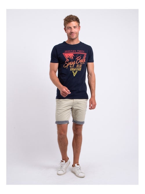 T-shirt manches courtes col rond pur coton NOCLARK - Kiabi