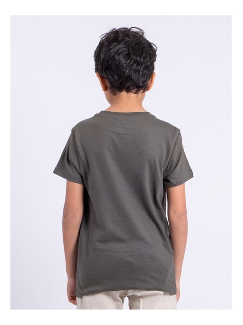 T-shirt manches courtes col rond pur coton NOCTAVIO garçon - Kiabi