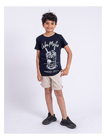 T-shirt manches courtes col rond pur coton NOGAN garçon