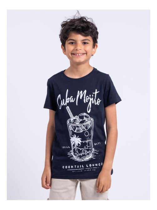 T-shirt manches courtes col rond pur coton NOGAN garçon - Kiabi