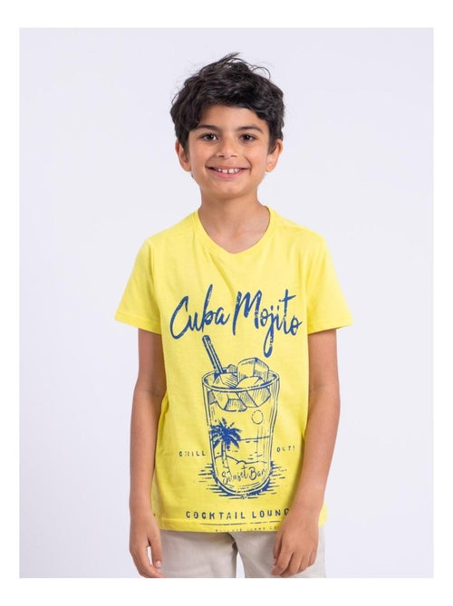T-shirt manches courtes col rond pur coton NOGAN garçon - Kiabi