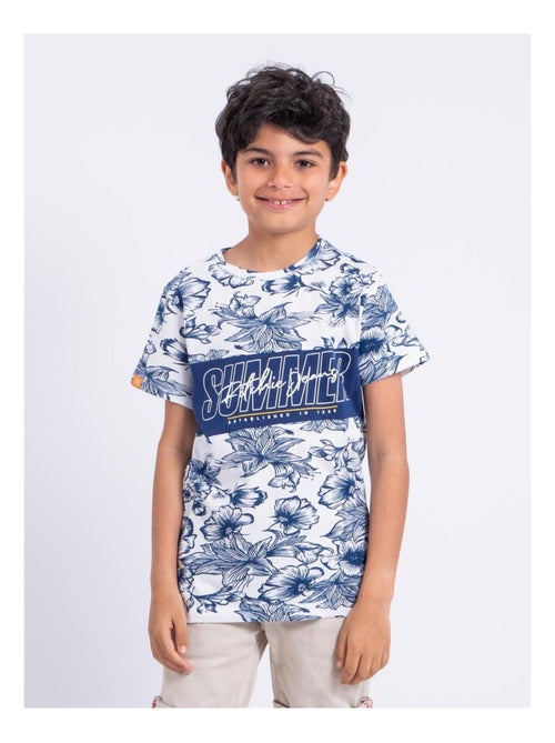 T-shirt manches courtes col rond pur coton NOLIBA garçon - Kiabi