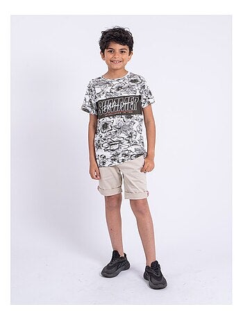 T-shirt manches courtes col rond pur coton NOLIBA garçon