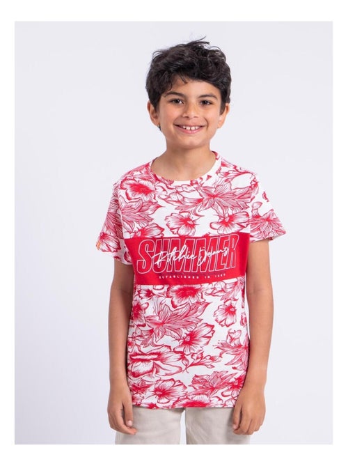 T-shirt manches courtes col rond pur coton NOLIBA garçon - Kiabi