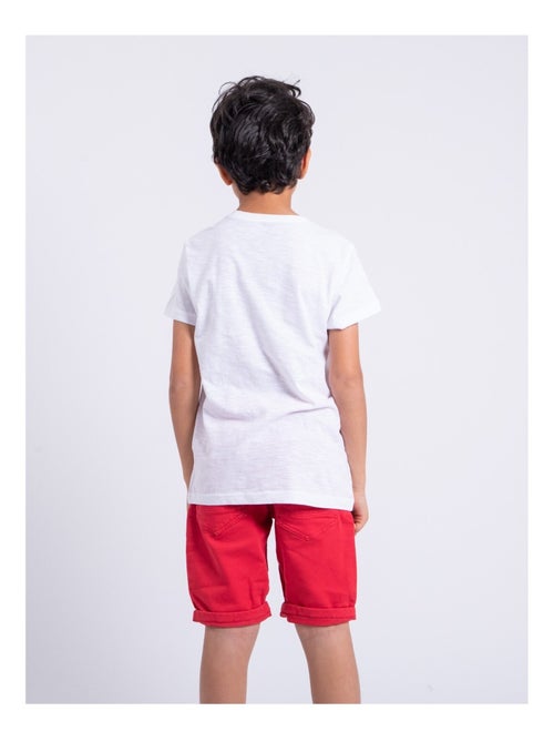 T-shirt manches courtes col rond pur coton NOMARY garçon - Kiabi
