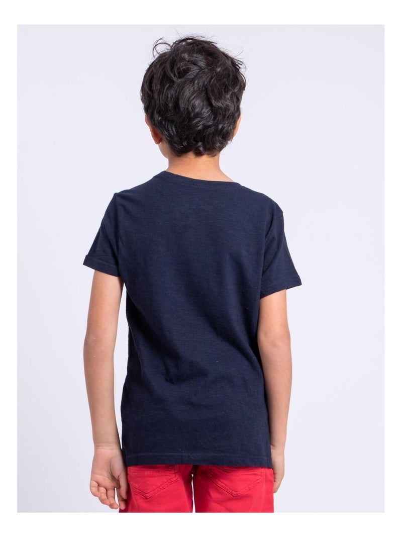 T-shirt manches courtes col rond pur coton NOMARY garçon Jaune - Kiabi
