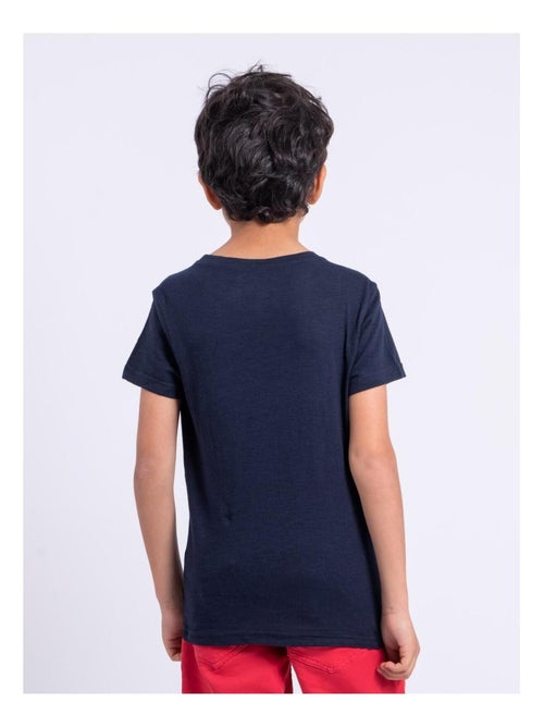 T-shirt manches courtes col rond pur coton NOMARY garçon - Kiabi