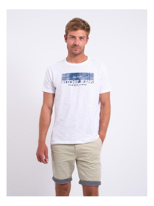 T-shirt manches courtes col rond pur coton NOTELOX - Kiabi