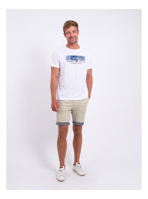 T-shirt manches courtes col rond pur coton NOTELOX - Kiabi