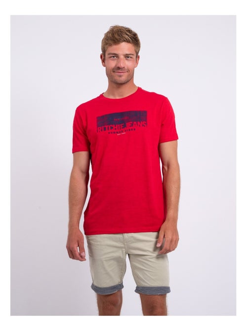T-shirt manches courtes col rond pur coton NOTELOX - Kiabi