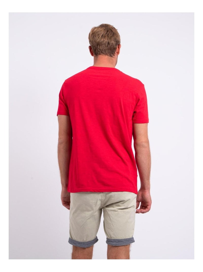 T-shirt manches courtes col rond pur coton NOTELOX Rouge - Kiabi