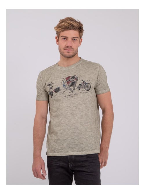 T-shirt manches courtes col rond pur coton NOUMARTY - Kiabi