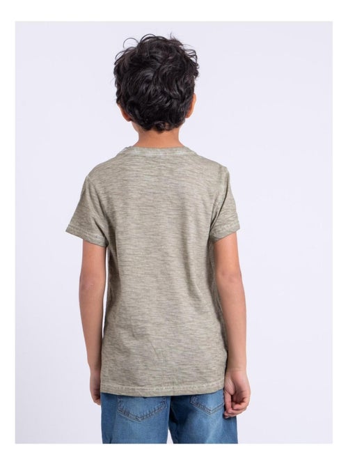 T-shirt manches courtes col rond pur coton NOUMARTY garçon - Kiabi