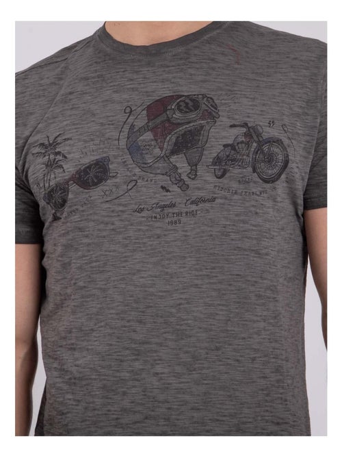 T-shirt manches courtes col rond pur coton NOUMARTY - Kiabi