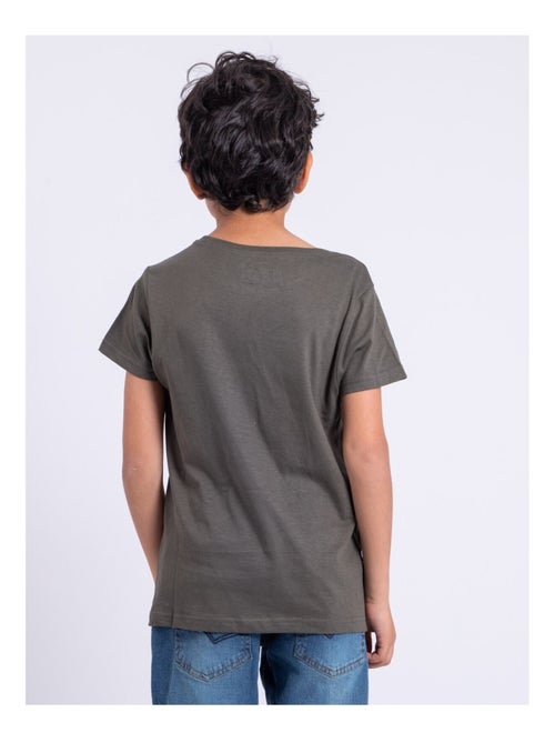 T-shirt manches courtes col rond pur coton NOUMICK garçon - Kiabi