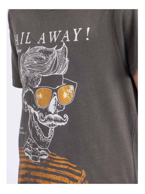 T-shirt manches courtes col rond pur coton NOUMICK garçon - Kiabi