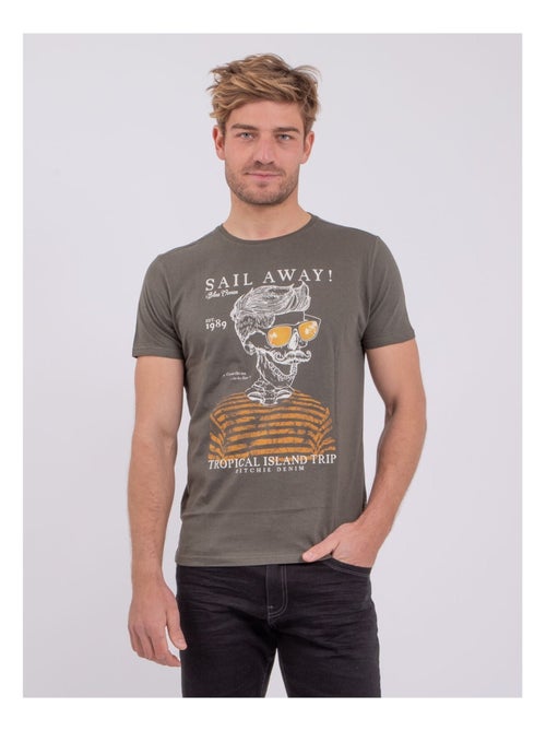 T-shirt manches courtes col rond pur coton NOUMICK - Kiabi