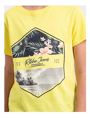 T-shirt manches courtes col rond pur coton NUMADOC garçon