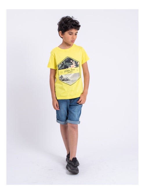 T-shirt manches courtes col rond pur coton NUMADOC garçon - Kiabi