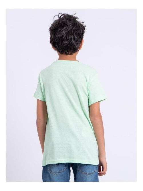 T-shirt manches courtes col rond pur coton NUMADOC garçon - Kiabi