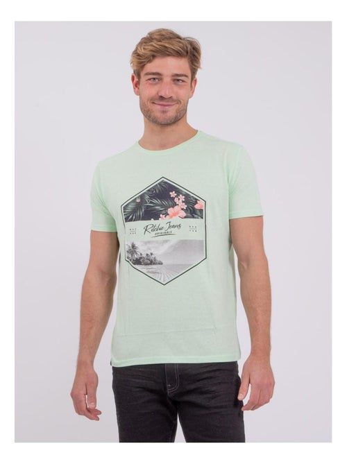 T-shirt manches courtes col rond pur coton NUMADOC - Kiabi
