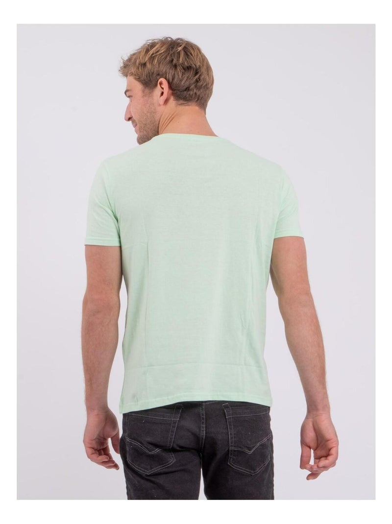 T-shirt manches courtes col rond pur coton NUMADOC Vert - Kiabi