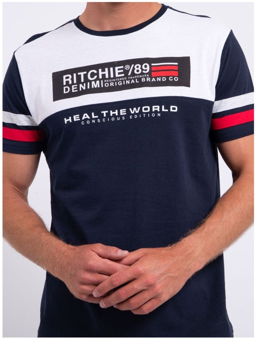 T-shirt manches courtes col rond pur coton NUMARC - Kiabi