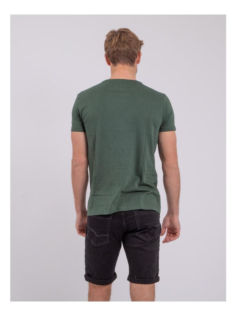 T-shirt manches courtes col rond pur coton NUMATIS Vert - Kiabi