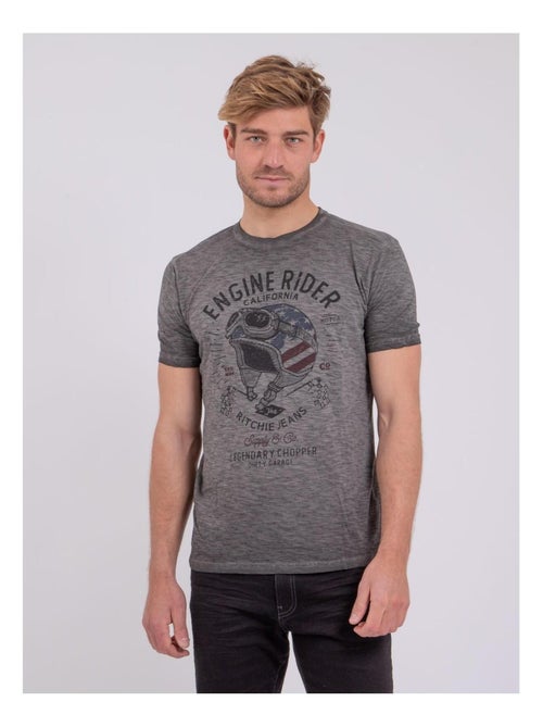 T-shirt manches courtes col rond pur coton NUMELWIN - Kiabi