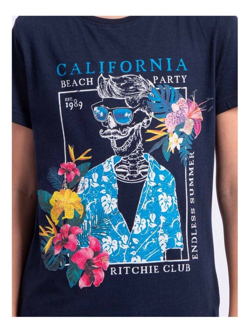 T-shirt manches courtes col rond pur coton NUMILAN garçon - Kiabi
